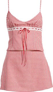 Princess Polly Daydreaming Gingham Camisole & Miniskirt Set