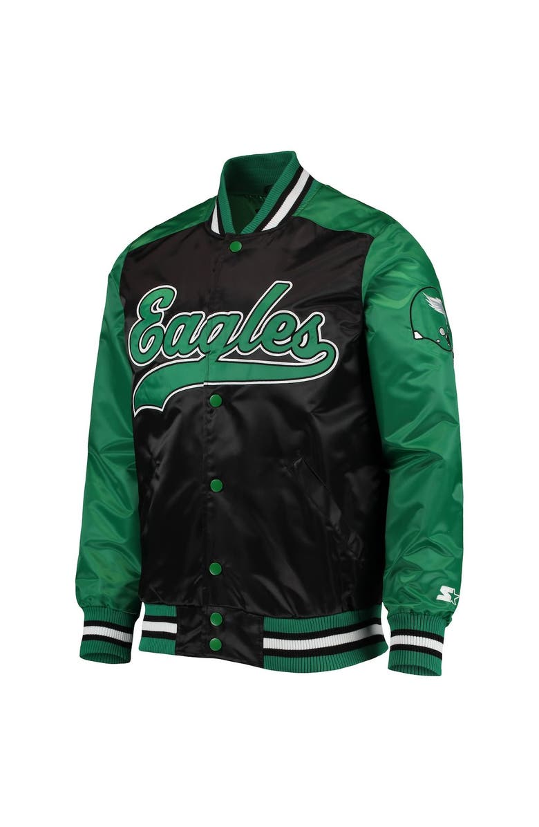 STARTER Men's Starter Black Philadelphia Eagles The Tradition II Full-Snap Team Jacket, Alternate, color, 