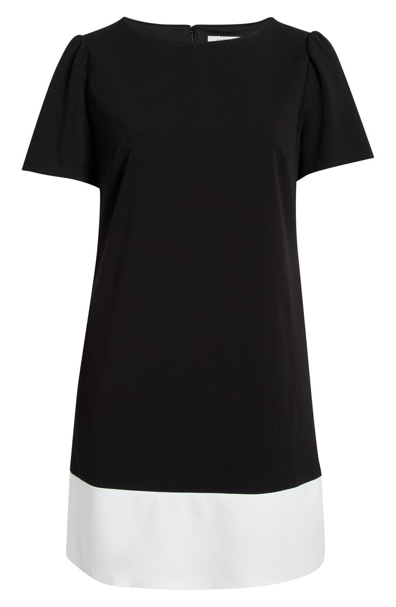 KASPER Colorblock Shift Dress, Alternate, color, Black/ Lily White