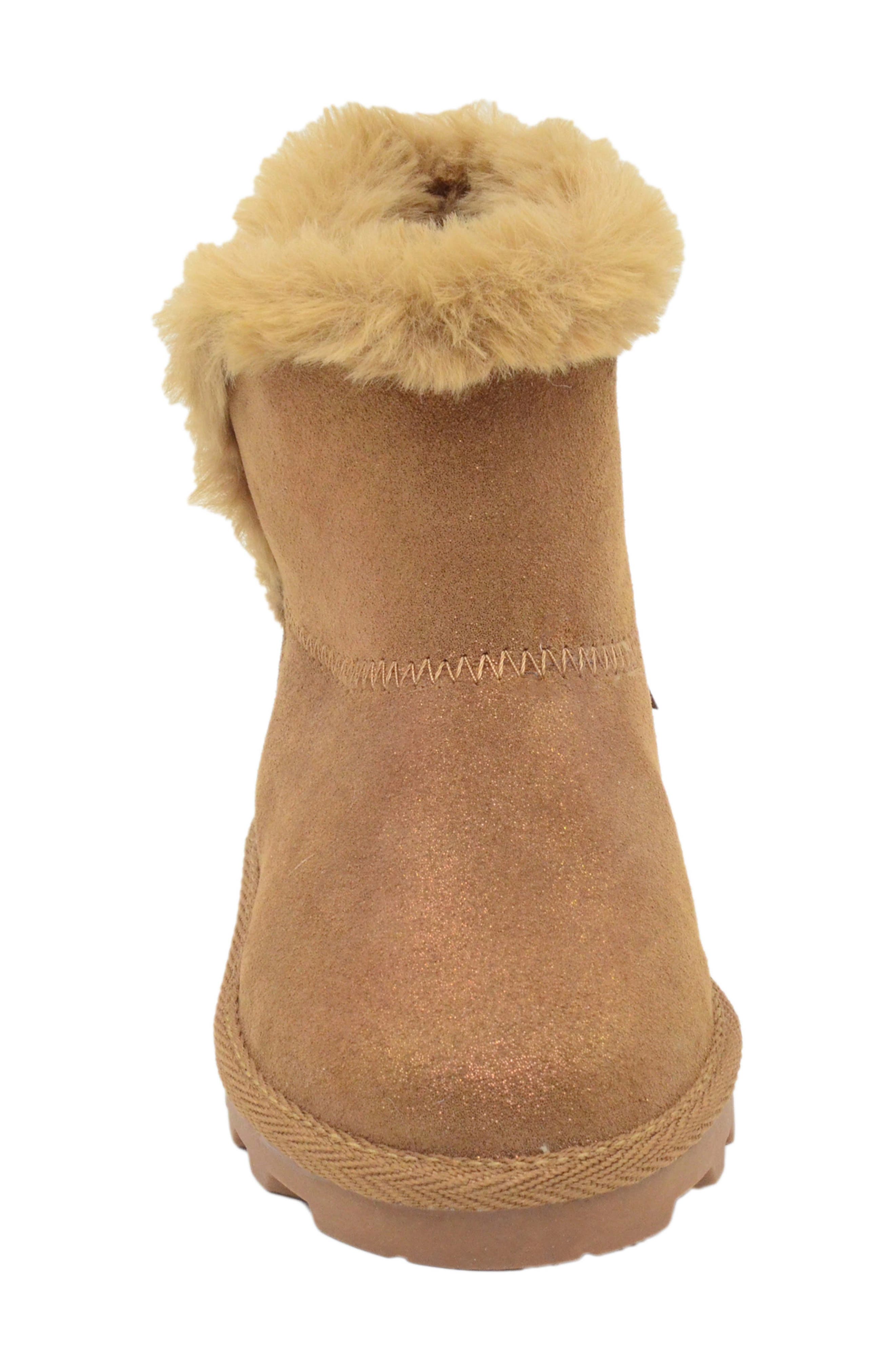 BEARPAW Kids' Suede Faux Fur Lined Boot, Alternate, color, 