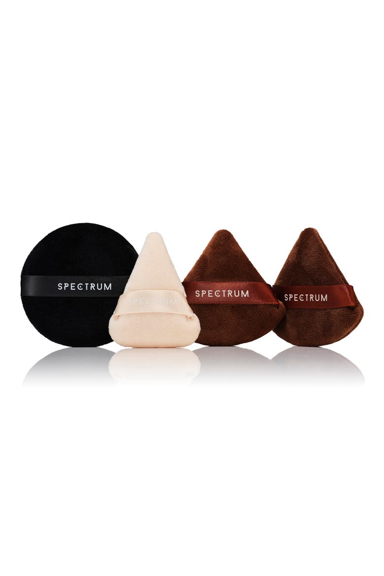 Pantherine Pro 4-Piece Velvet Puff Set, Main, color, BEIGE