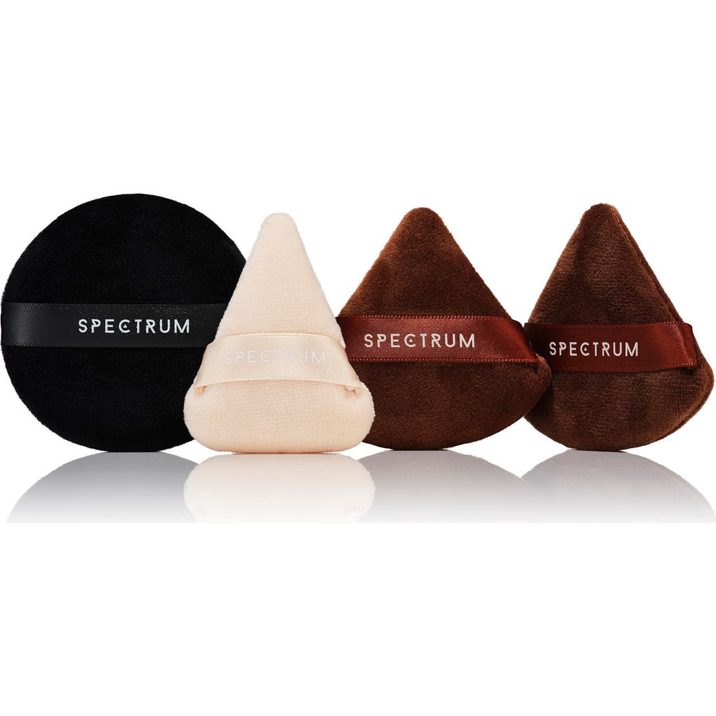 SPECTRUM Pantherine Pro 4-Piece Velvet Puff Set in Beige