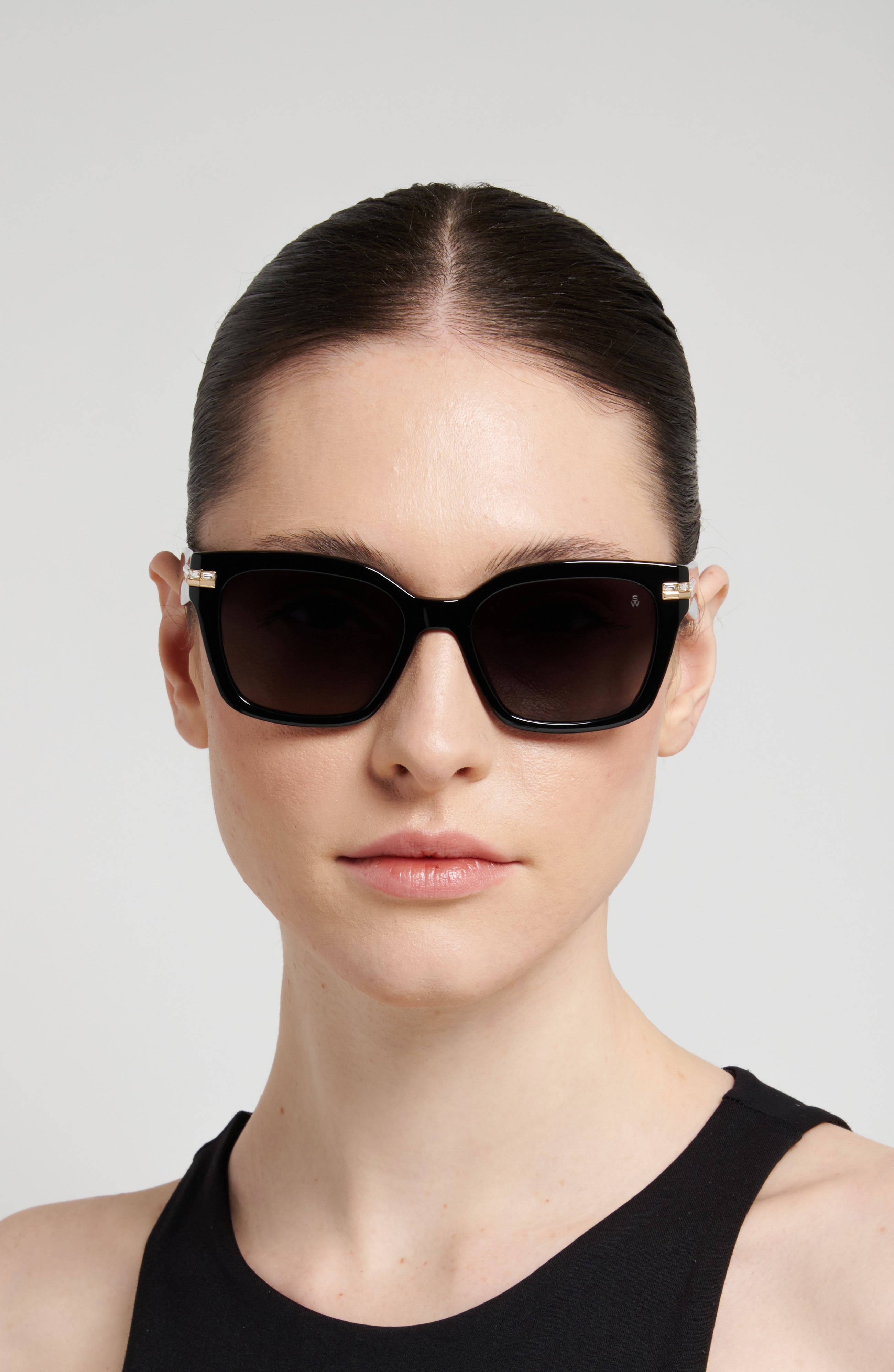 Stuart Weitzman 54mm Gradient Polarized Square Sunglasses (Women ...