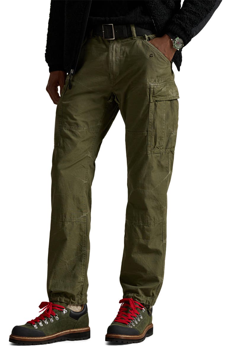 Polo Ralph Lauren Lightweight Rustic Canvas Cargo Pants, Main, color, Outdoors Olive