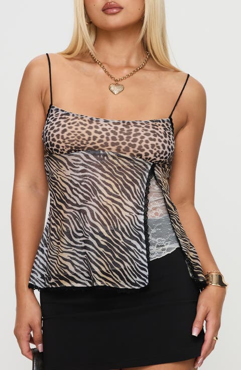 Golden Age Animal Print Split Hem Camisole