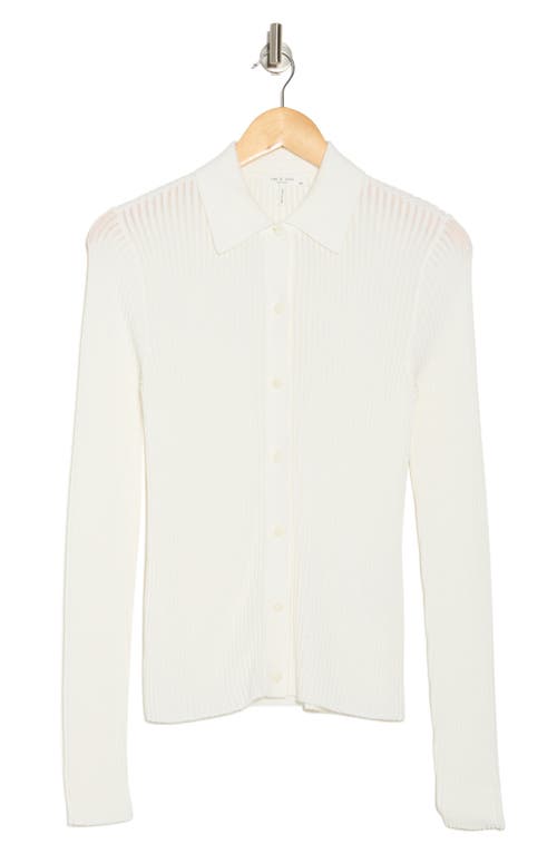 Shop Rag & Bone Destiny Button Down Long Sleeve Shirt In Ivory