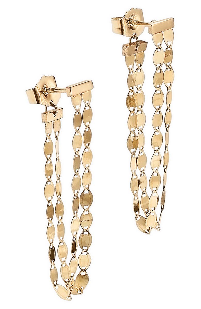 LANA Petite Nude Fringe Drop Earrings, Alternate, color, 