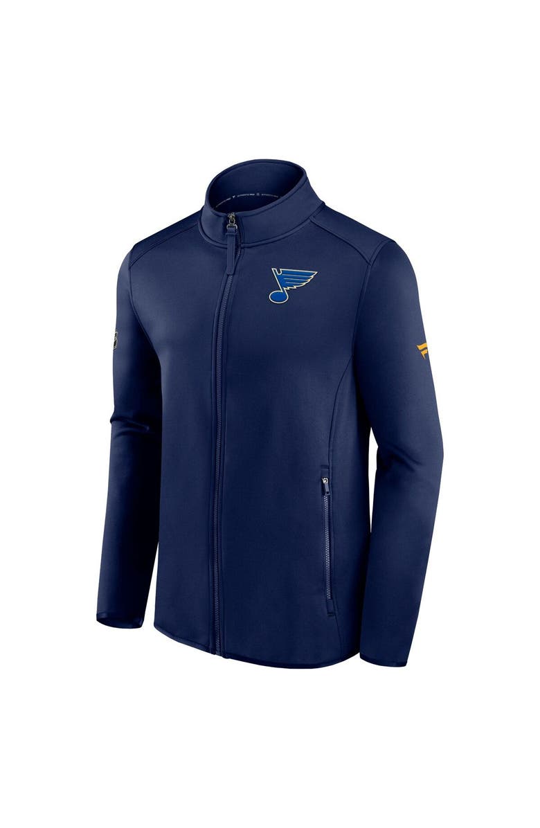 FANATICS Men's Fanatics Branded Navy St. Louis Blues Authentic Pro Rink Fleece Full-Zip Jacket, Alternate, color,