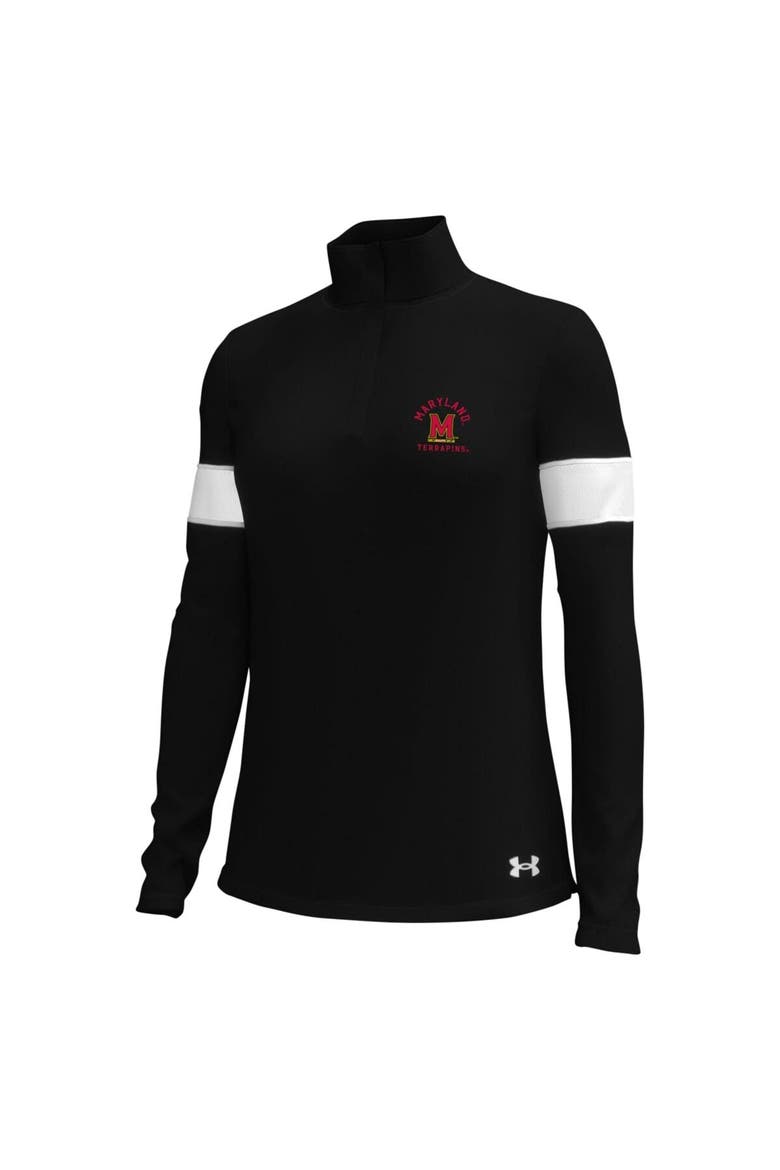 Women's Under Armour Black Maryland Terrapins Gameday Challenger Quarter-Zip Top, Alternate, color, Black