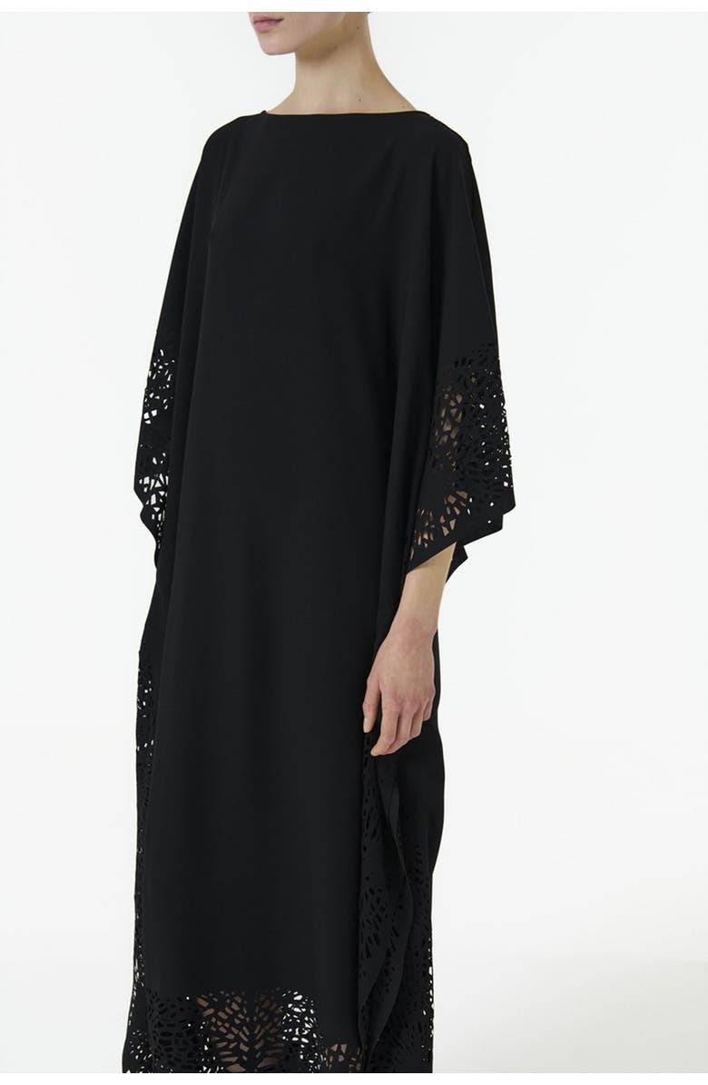 Leem Laser-Cut Kaftan, Alternate, color, Black