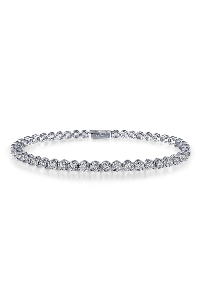 Simulated Diamond Tennis Bracelet, Alternate, color, SILVER/ CLEAR