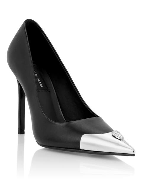 Nappa Decollete Hi-Heels Pump H105 Skull Toe Women
