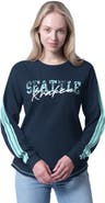 G-III 4HER BY CARL BANKS Women's G-III 4Her by Carl Banks Deep Sea Blue Seattle Kraken Advantage Thermal Long-Sleeve Tri-Blend T-Shirt