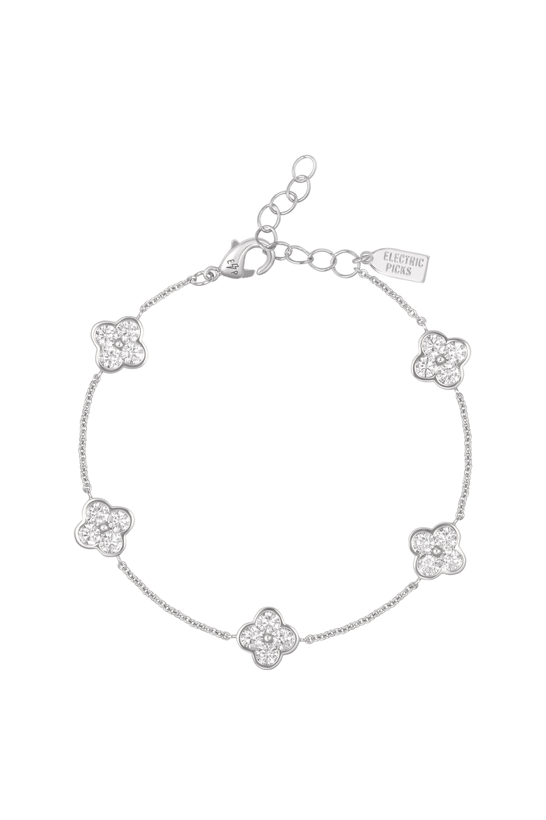 Camilla Clover Bracelet, Main, color, Silver