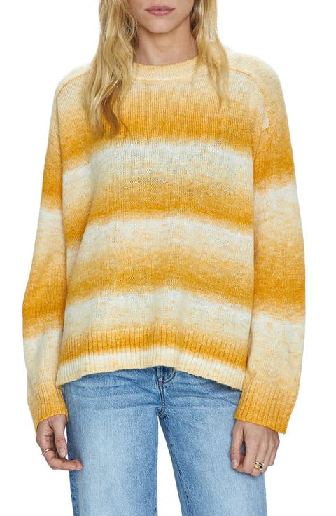 Dip Dye Stripe Crewneck Sweater