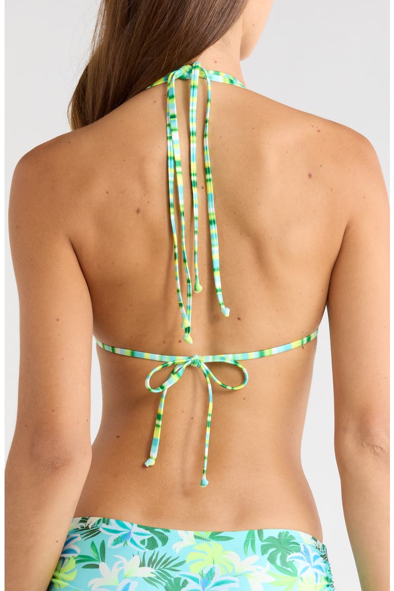 Beaded Halter Bikini Top, Alternate, color, NEON SPLICE