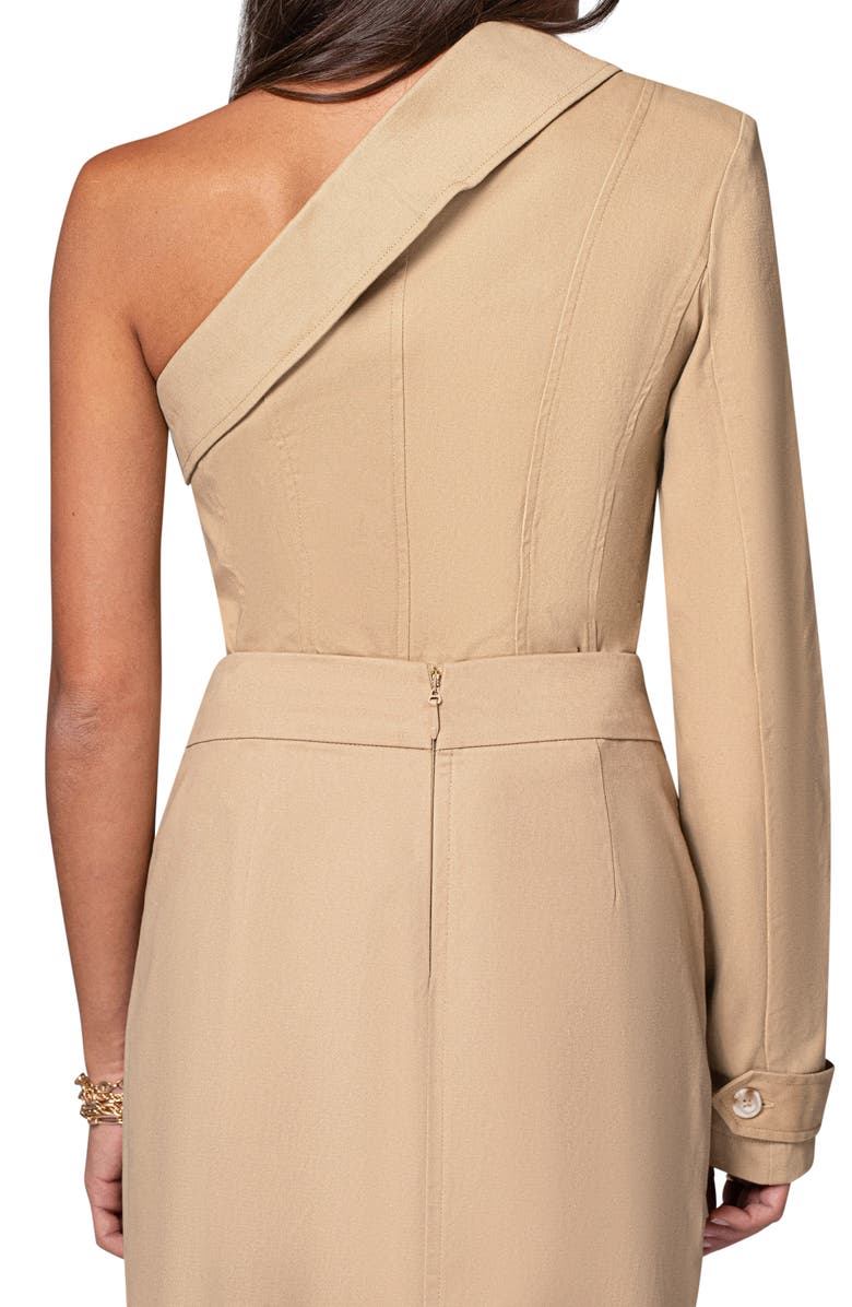 JLUXLABEL Amal One-Shoulder Blazer Top, Alternate, color, Khaki