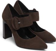 NeroGiardini Leather Pointed Toe Mary Jane Pump