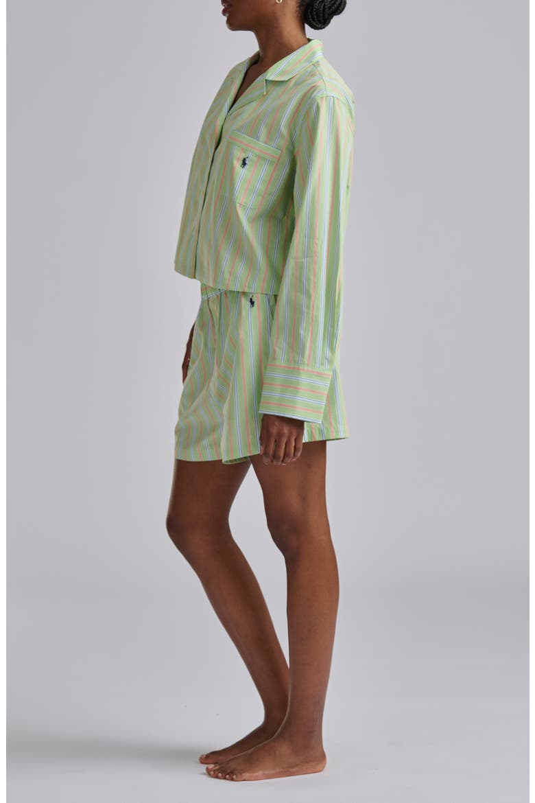 Crop Cotton Poplin Short Pajamas, Alternate, color, SUNDAY STRIPE