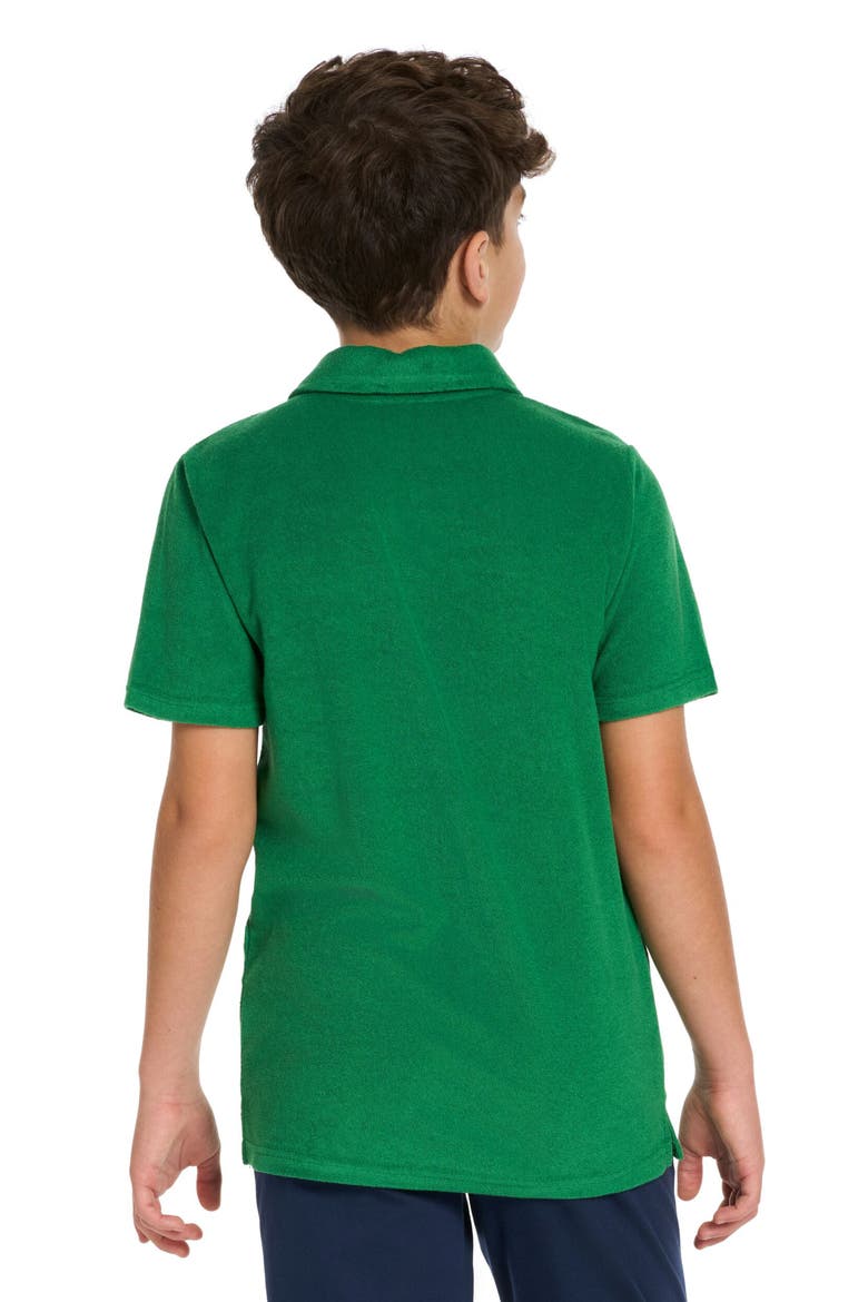 Kids' Terry Towel Polo, Alternate, color, GREEN/ BLACK