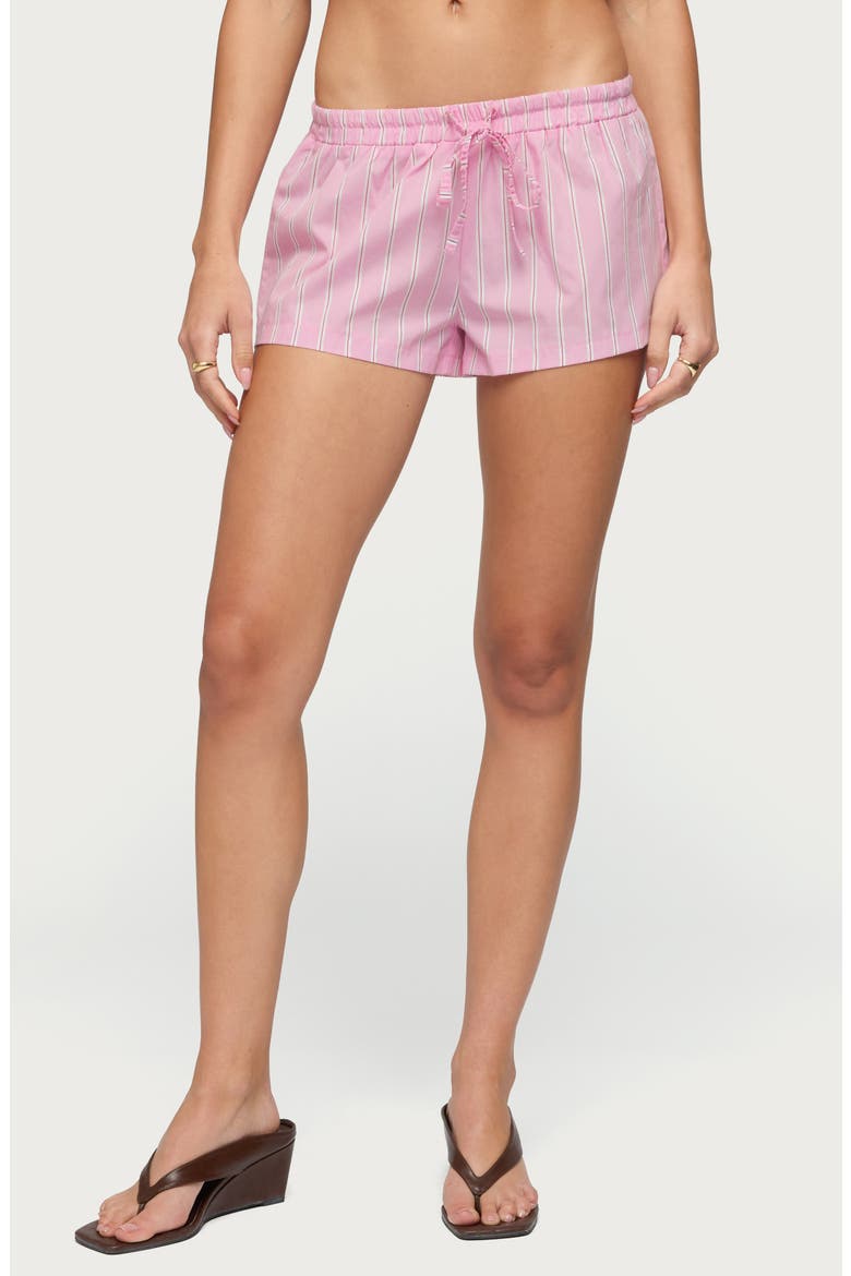 Carmella Stripe Shorts, Main, color, PINK