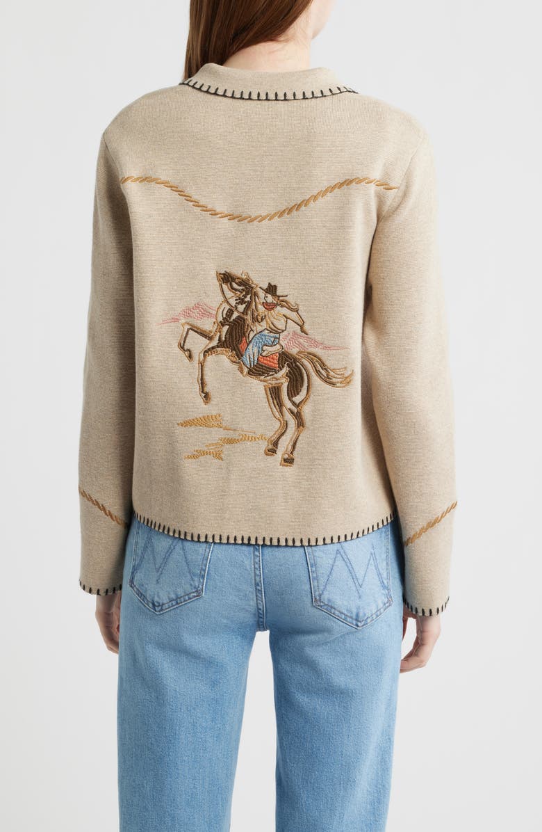 Pendleton Souvenir Blanket Stitch Cotton & Merino Wool Cardigan, Alternate, color, 