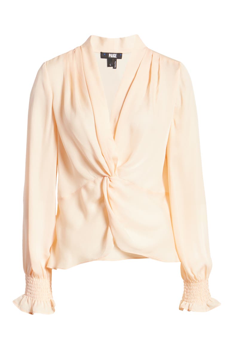 Lorienne Twist Front Silk Top, Alternate, color, PCHBLSH