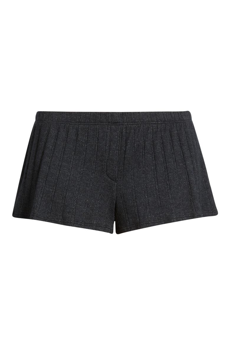 The Luna Low Rise Rib Cashmere Blend Shorts, Alternate, color, BLACK