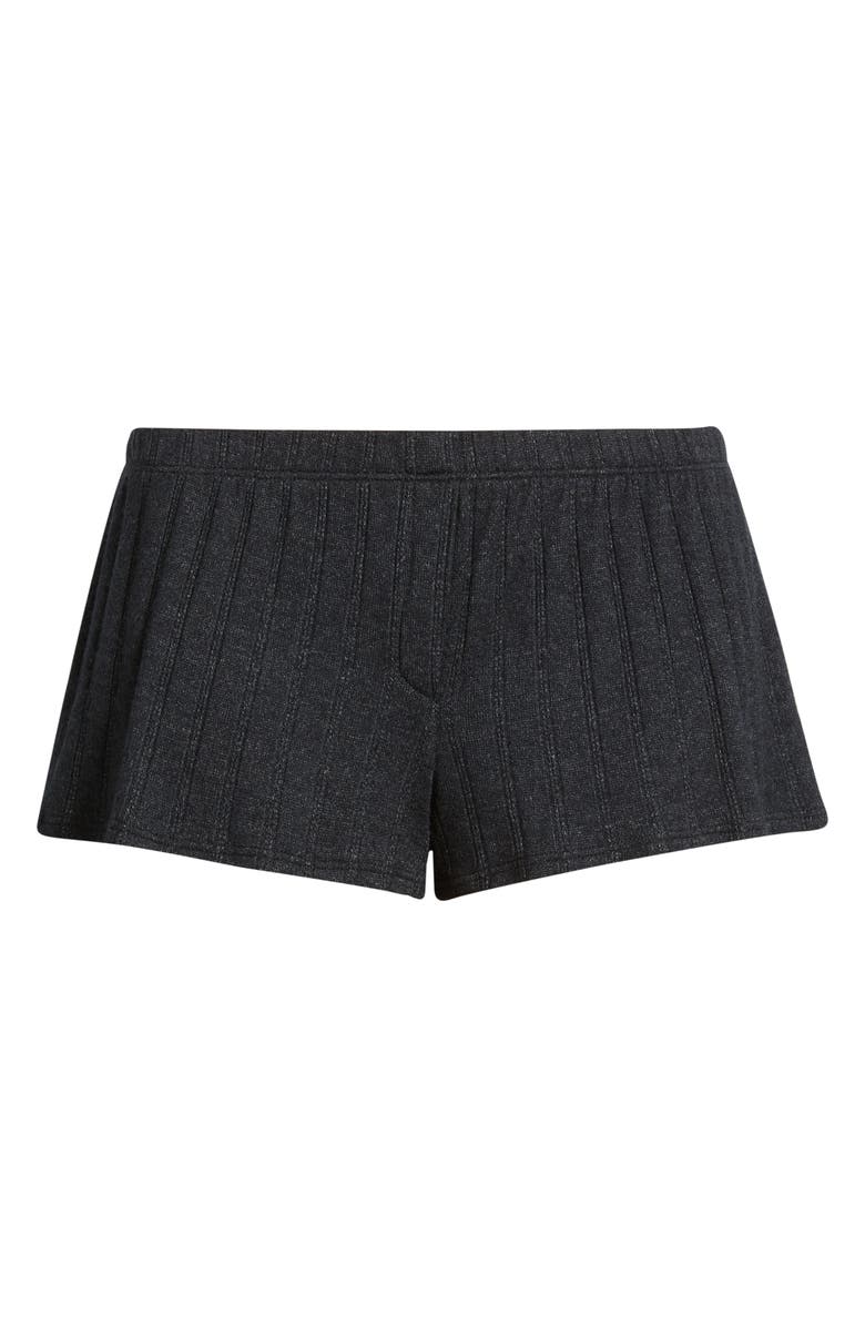 Bella Venice The Luna Low Rise Rib Cashmere Blend Shorts, Alternate, color, Black