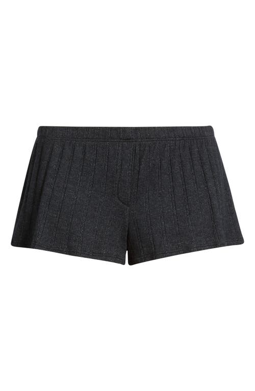 Bella Venice The Luna Low Rise Rib Cashmere Blend Shorts In Blue
