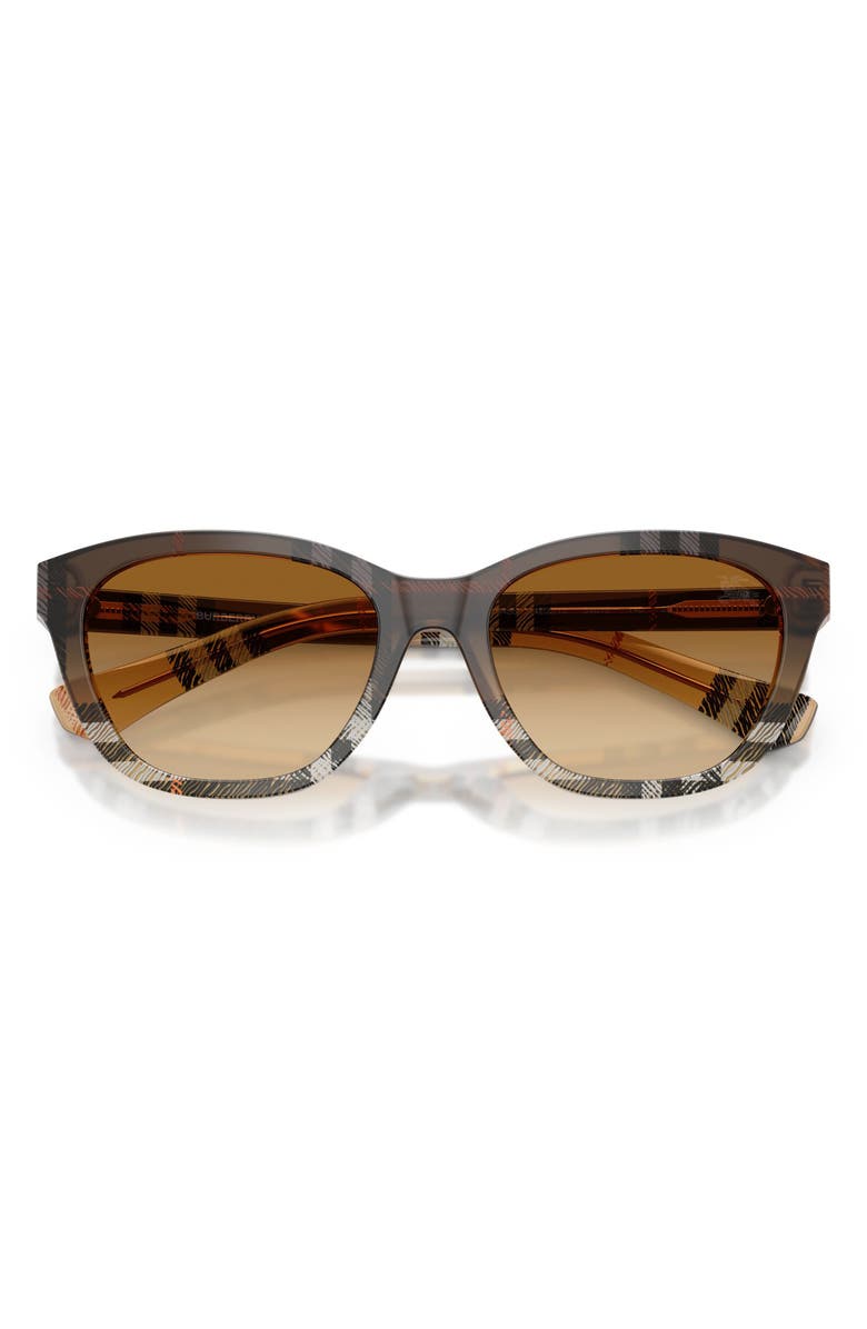 Burberry 54mm Rectangular Sunglasses, Alternate, color, Check Gradient Sand / Brown