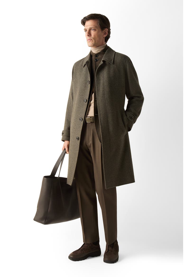 Cashmere Stand Collar Jacket, Alternate, color, DARK OLIVE GREEN