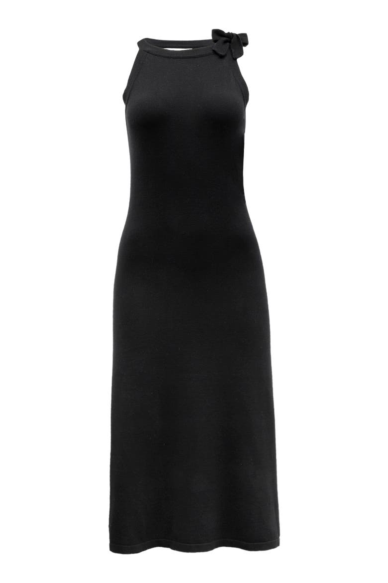 Womens' Halter Tie Sweater Dress, Alternate, color, Black