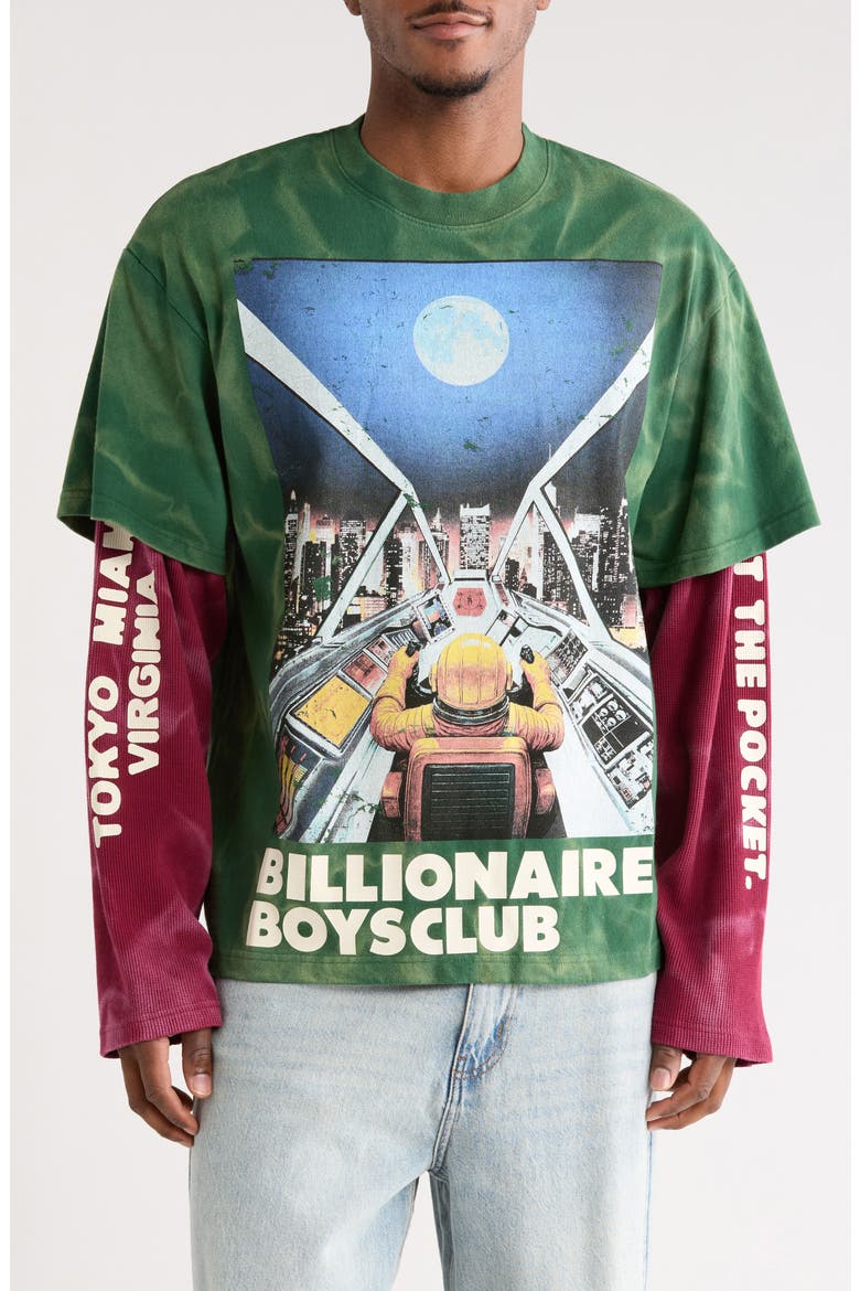 Arrivals Layered Cotton Graphic T-Shirt, Main, color, EDEN