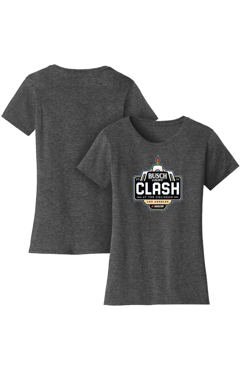 CHECKERED FLAG Women's Checkered Flag Sports Heather Charcoal 2024 Clash at the Coliseum T-Shirt, Main, color, Heather Charcoal