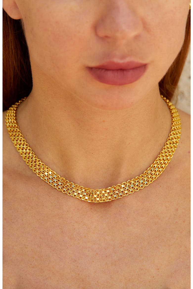 Mesh Necklace, Alternate, color, YELLOW