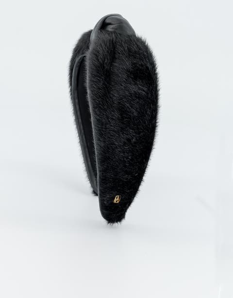 Blizzard Faux Fur And Leather Headband