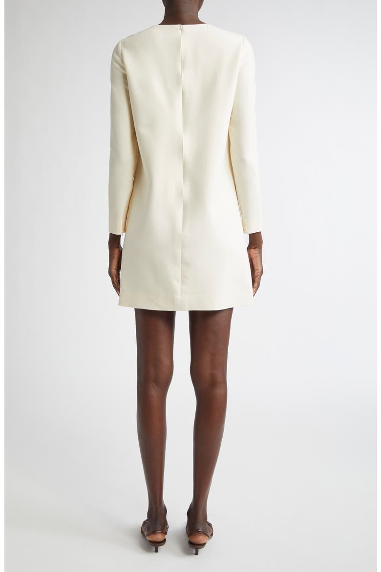 ivory long sleeve shift dress Oscar de la Renta Painted Rose Wool Blend (Women) NI30days