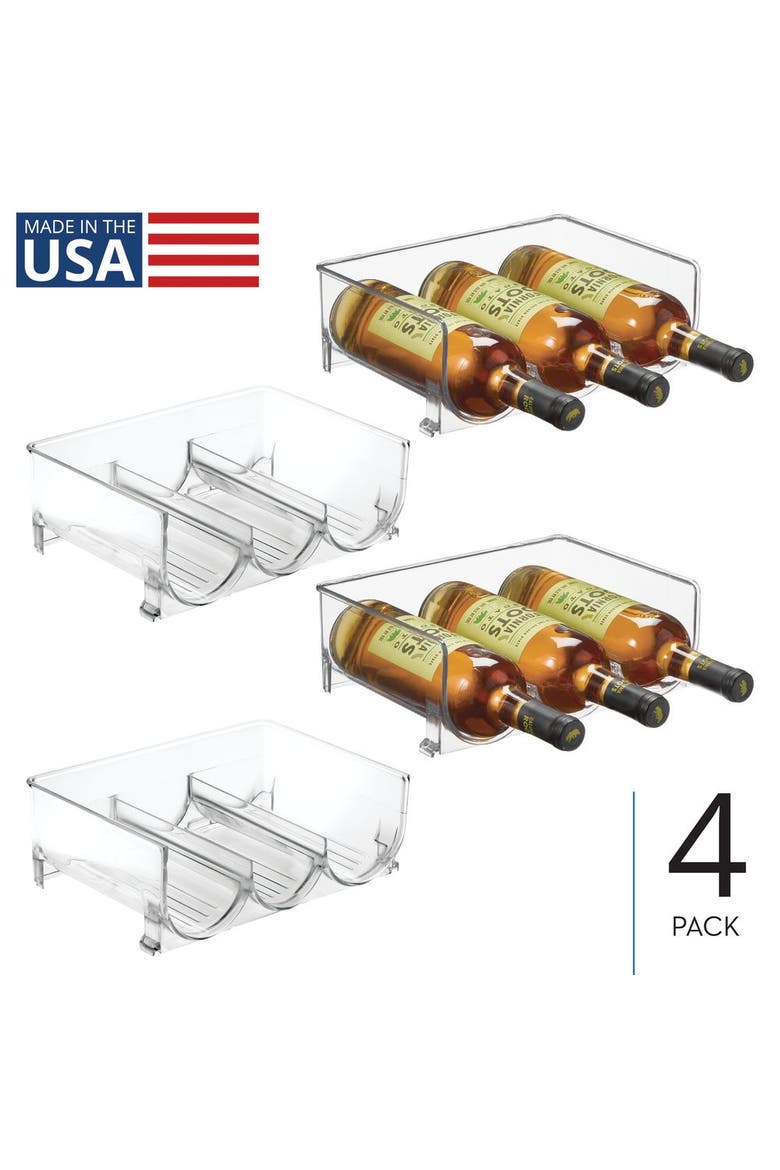 stackable 3-section bottle holder - clear - made in usa, Main, color, Clear