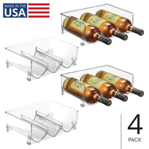stackable 3-section bottle holder - clear - made in usa