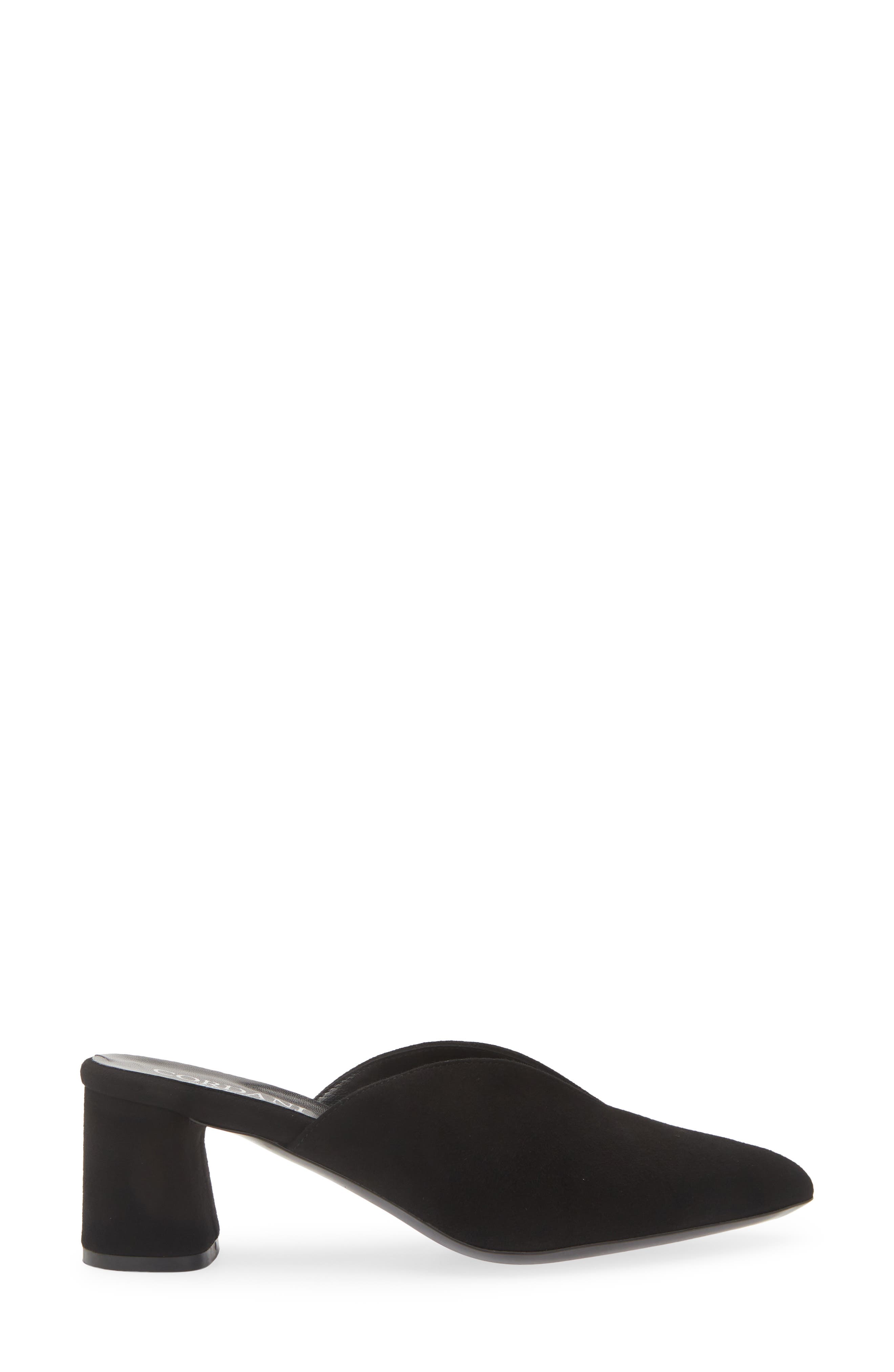 Gayle Leather Pointed Toe Mule, Alternate, color, BLACK SUEDE
