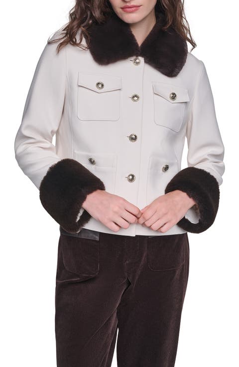 Faux Fur Trim Short Jacket