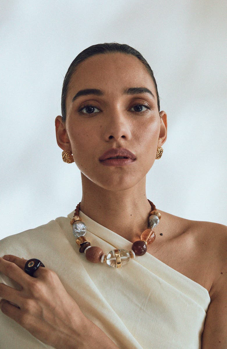 Lizzie Fortunato Glass Beach Cultured Pearl Collar Necklace, Alternate, color,