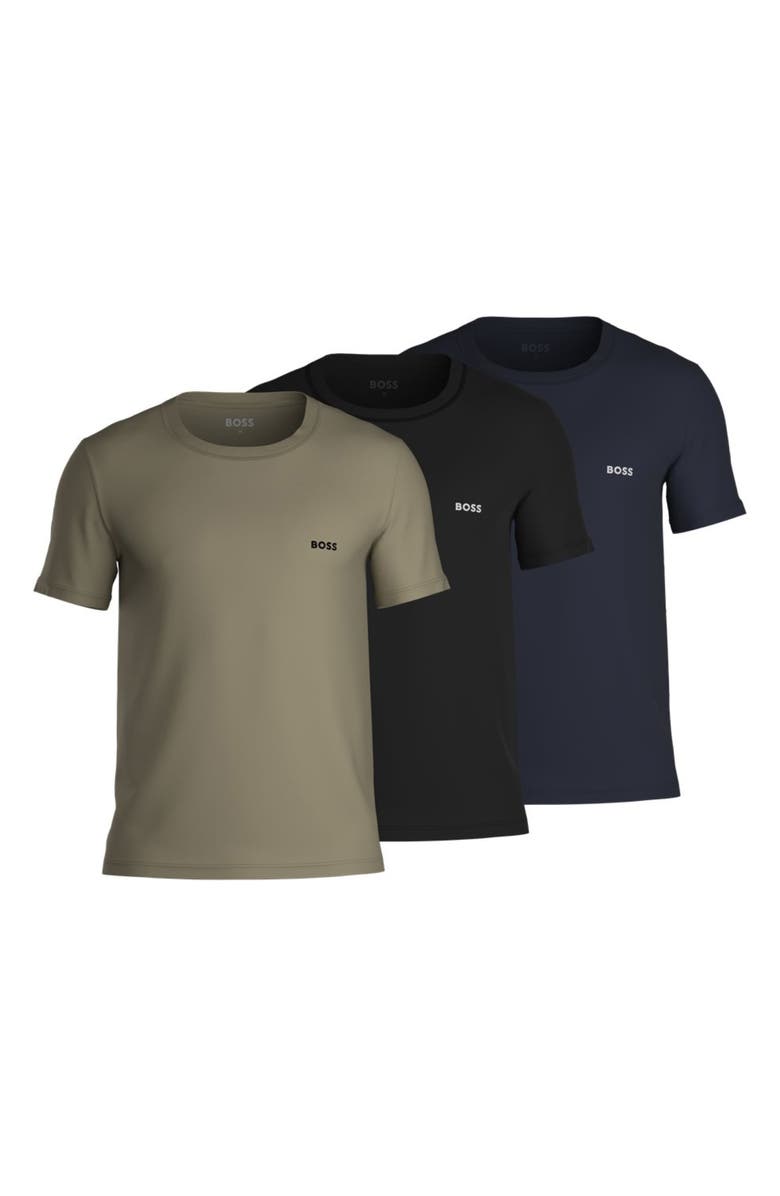 BOSS Assorted 3-Pack Classic Cotton Crewneck T-Shirts, Main, color, 