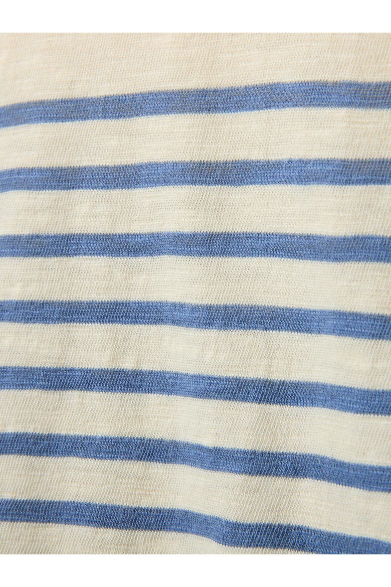 Stripe 1/2 Sleeve T-shirt, Alternate, color, Blue Ecru Stripe