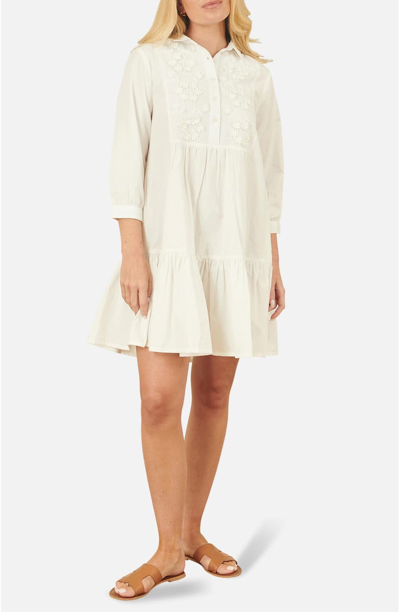 Yumi Cotton Flower Tunic Dress, Alternate, color, White