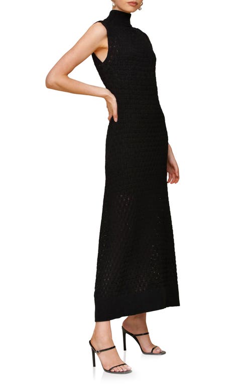 Shop Avec Les Filles Open Stitch Maxi Sweater Dress In Black