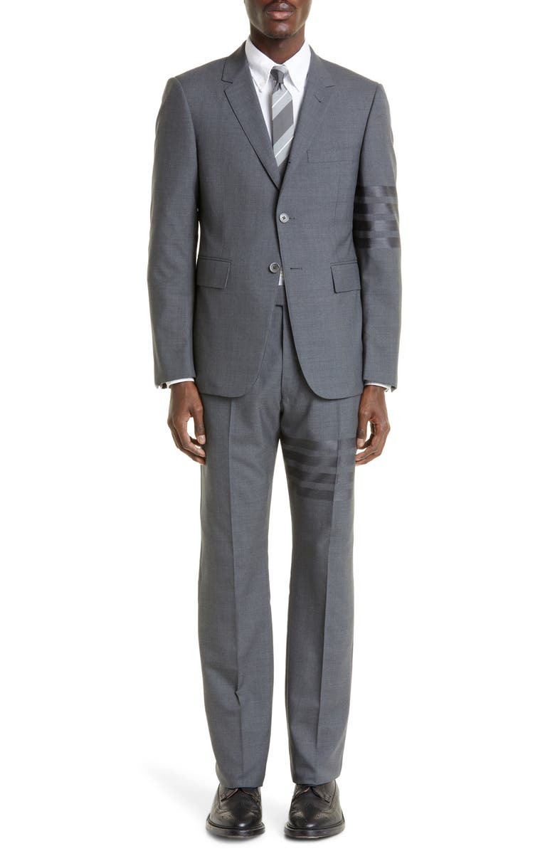 Thom Browne 4 Bar Mélange Wool Sport Coat, Alternate, color, Dark Grey