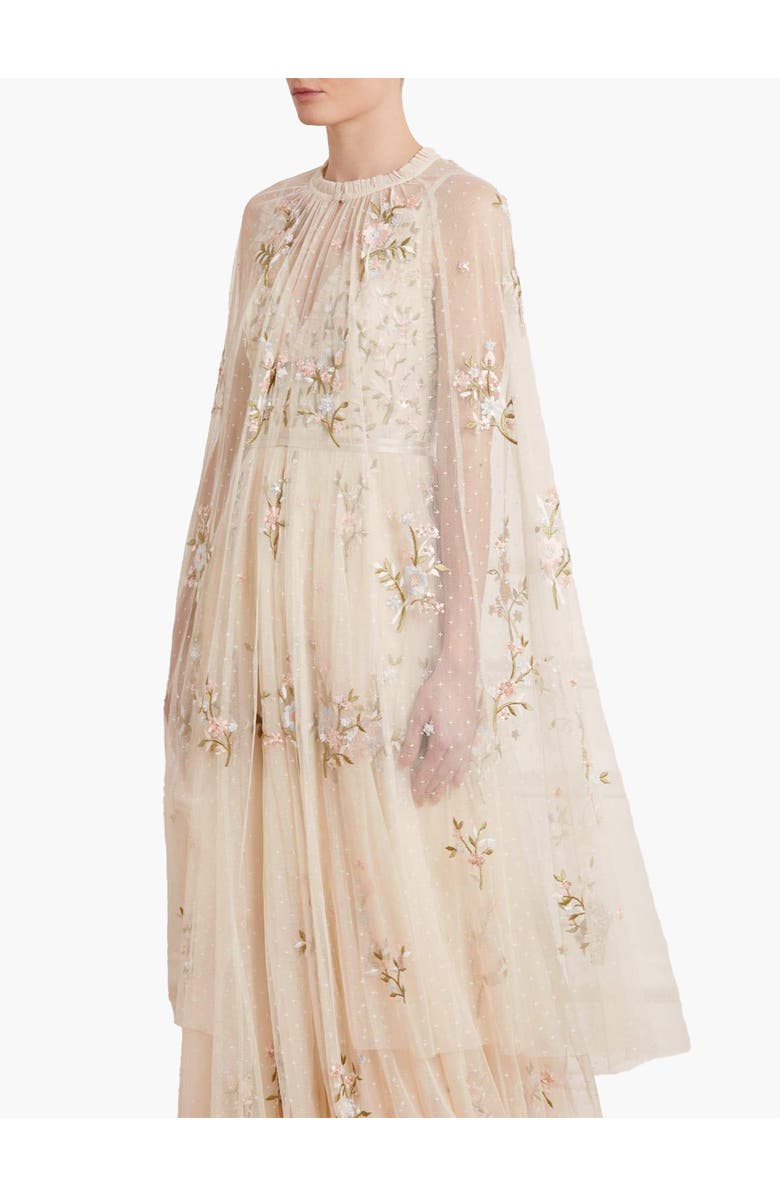 Needle & Thread Petunia Midaxi Cape, Main, color, Champagne