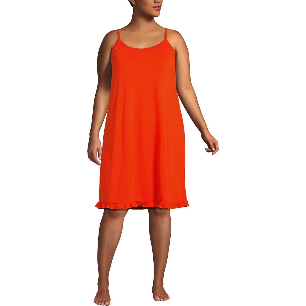 Lands' End Plus Size Cooling Knee Length Slip Nightgown